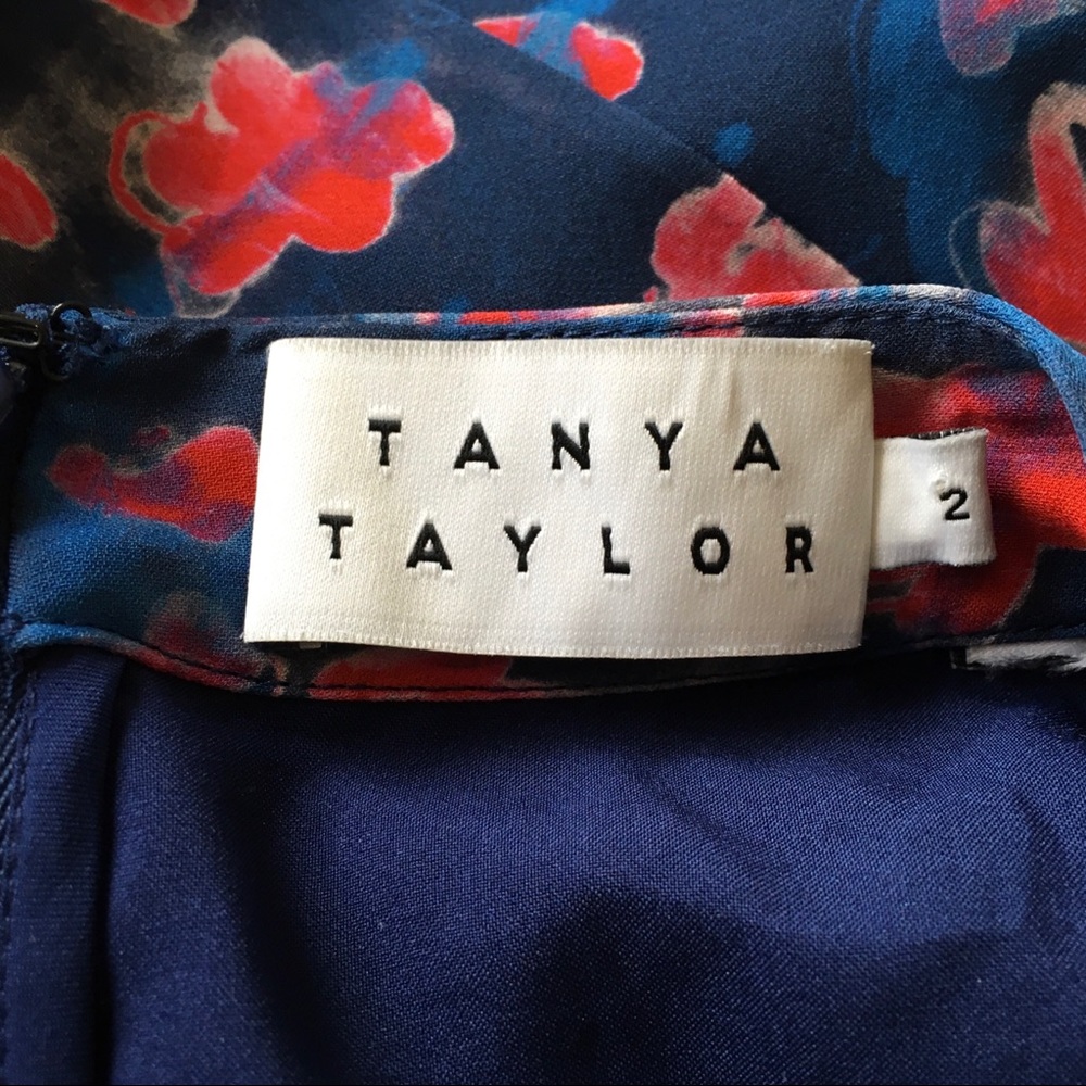Tanya Taylor Wixson Floral Silk Midi Skirt, Navy - Picture 8 of 8